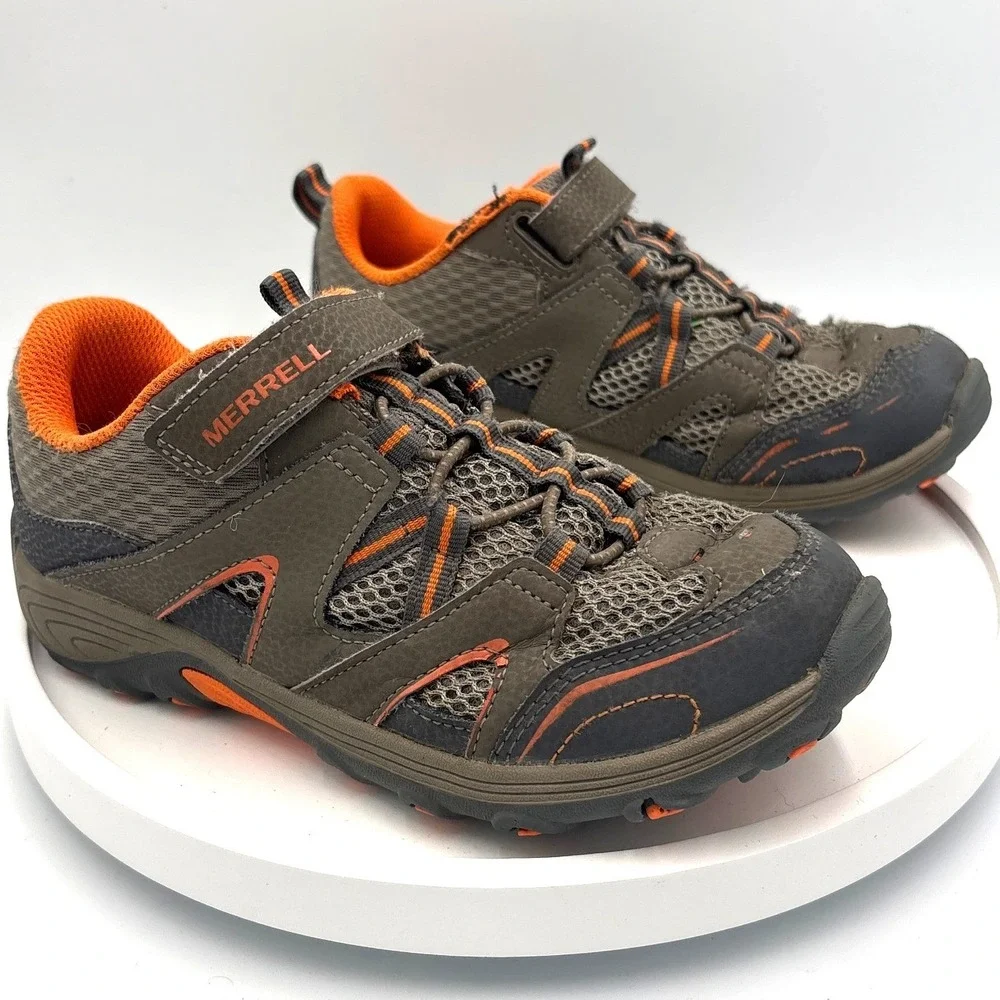 Merrell Kids Trail Chaser Hiking Shoes Brown Orange MC57403 Size 3M Unisex